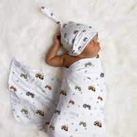 Tractor Days Personalized Keepsake Baby Blanket Farm Boy Nursery Heirloom Gift