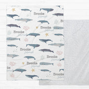 Whales Minky Deluxe Throw