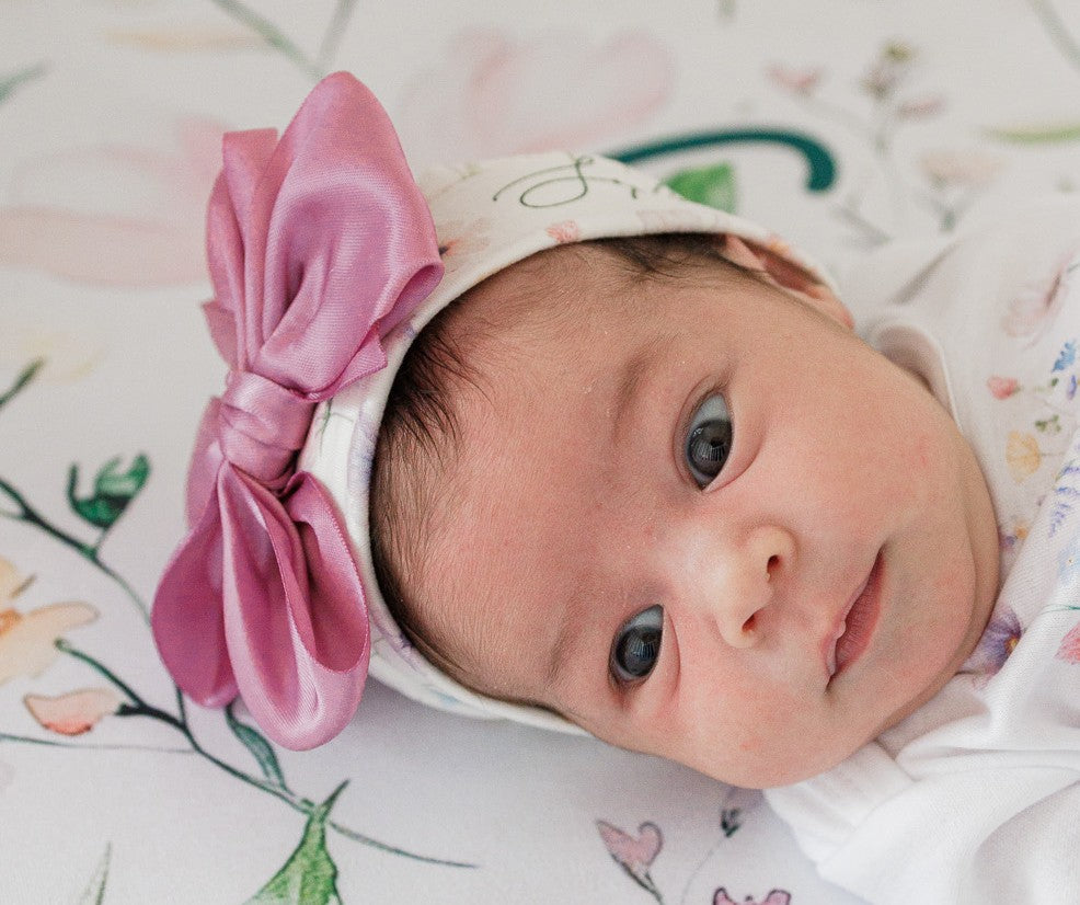Personalized Baby Blanket – Pastel Floral Receiving Blanket With Satin Trim Edge