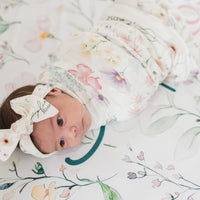 Wildflower Baby Swaddle Blanket with Name