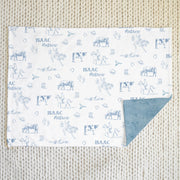 Western Toile Cowboy Minky Baby Deluxe Blanket