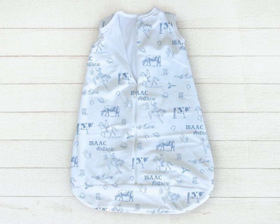 Personalized Western Toile Baby Sleep Sack