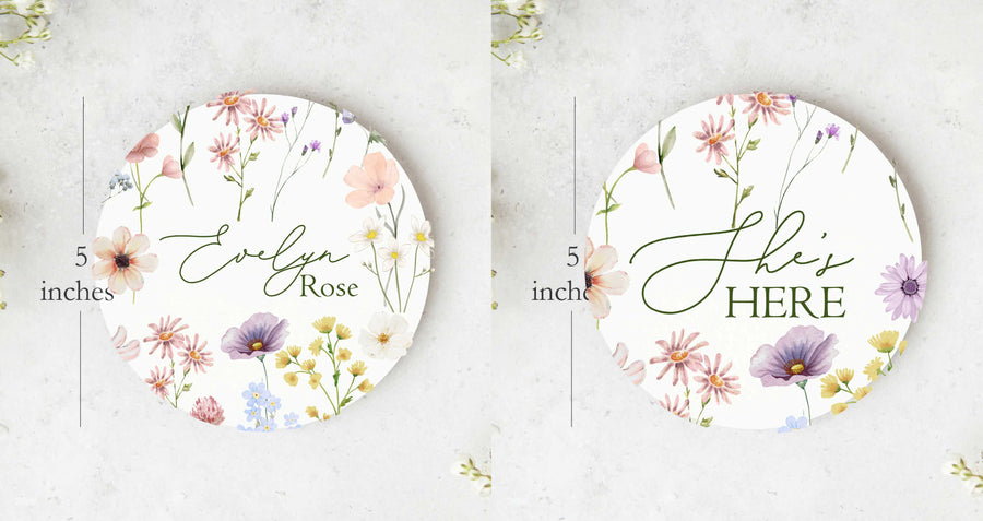 Wildflower Round Announcement Disk