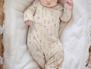 Wildflower Knotted Baby Gown