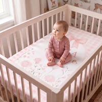 Woodland Fairies Personalized Crib Sheet, Pink Ribbon Floral Baby Girl Nursery Bedding