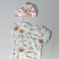 Oopsy - Hannah Baby Gown & Hat with Bow