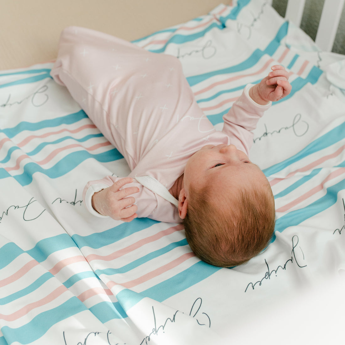 X Marks the Spot Knotted Baby Gown (Pink or Blue)