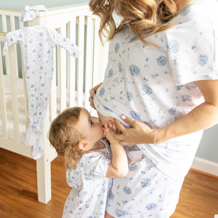 Mary's Blue Floral Mom Pajamas for Women