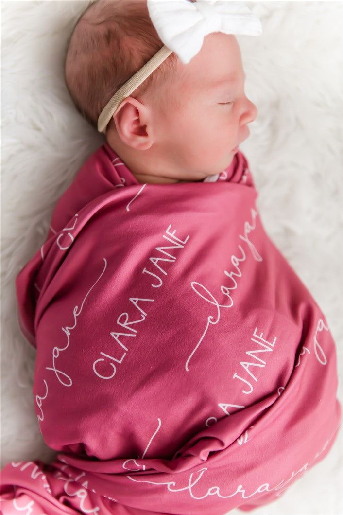 Camden Dusty Rose Stretchy Swaddle