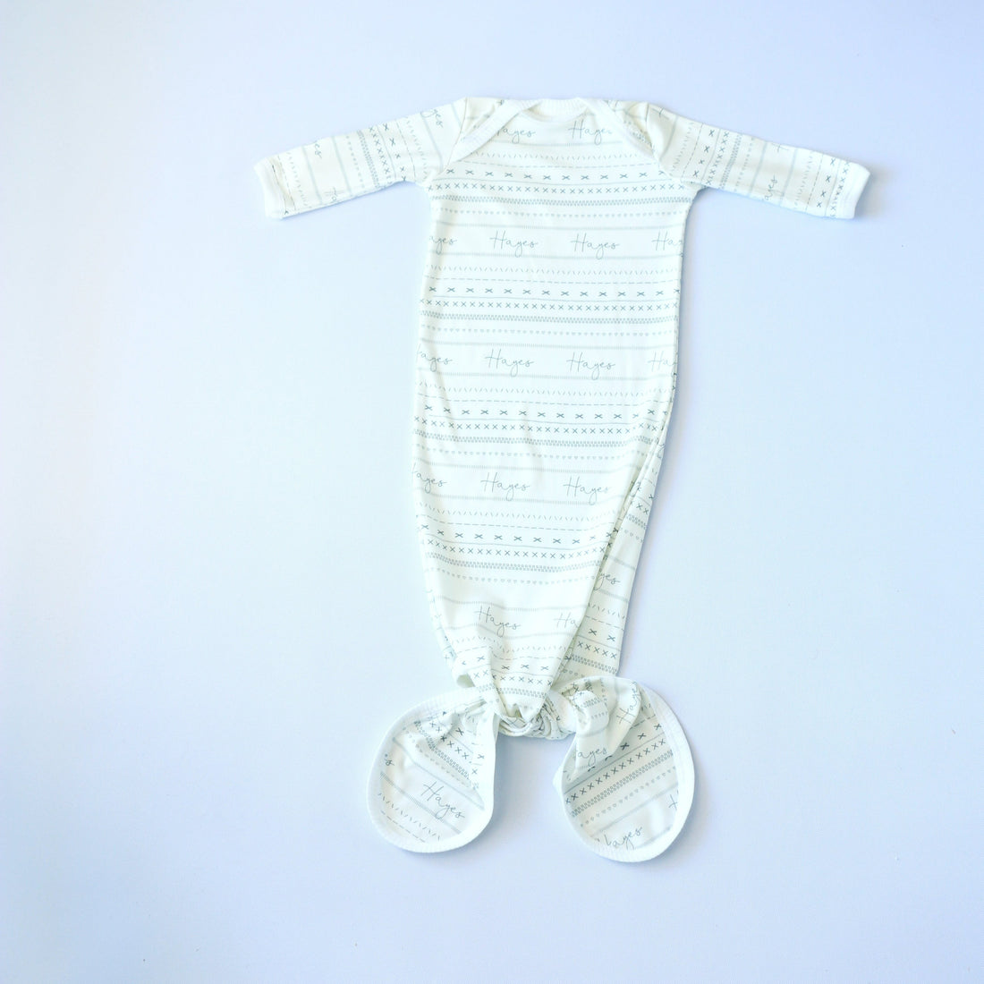 Gray Mudcloth Knotted Baby Gown