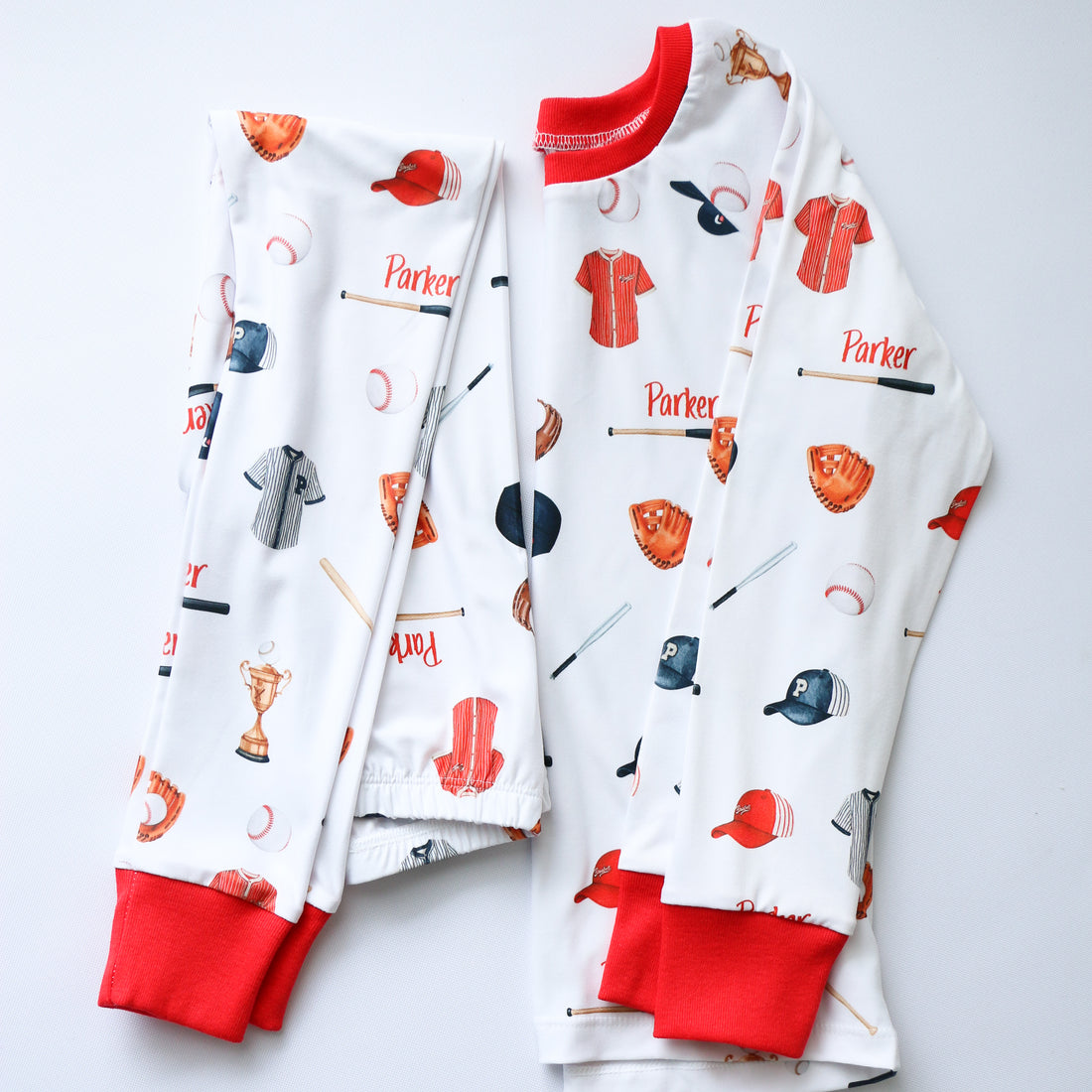 Baseball Pajamas - Short or Long Sleeve (3 months to kids 14)