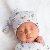 Personalized Baby Blanket – Woodland Animal Blanket with Satin Trim, Soft Plush Luxury