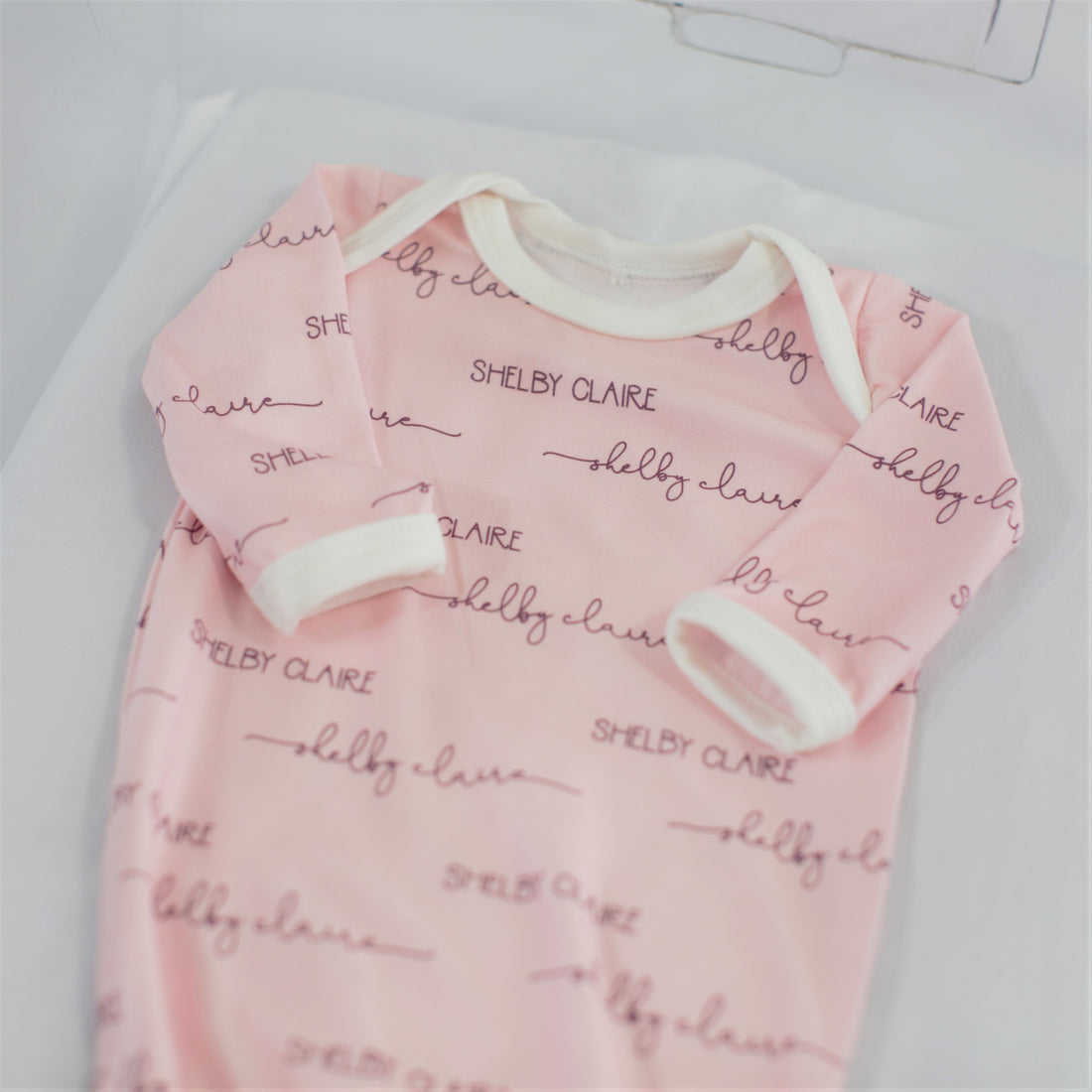 Camden Pale Pink Knotted Baby Gown