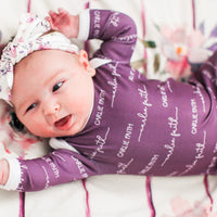 Camden Plum Perfect Knotted Baby Gown