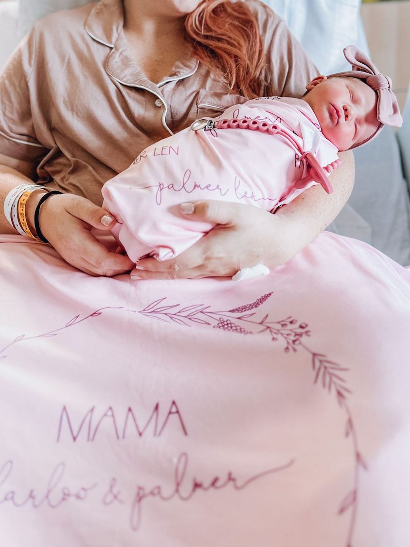 Camden Pale Pink Mommy Blanket