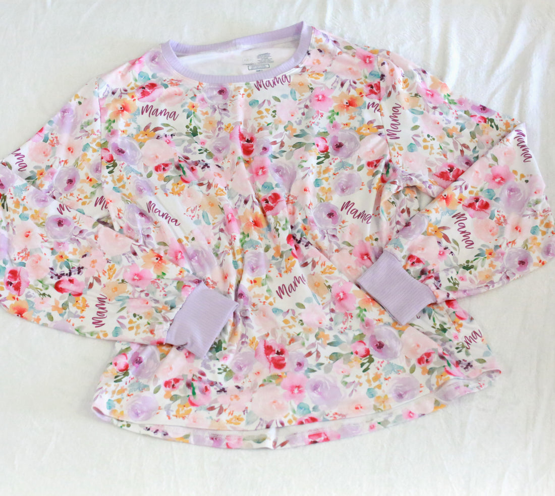 Amelia's Pink Floral Matching Pajamas for Mom