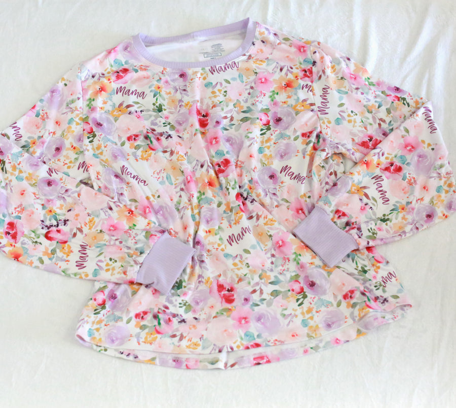 Amelia's Pink Floral Matching Pajamas for Mom