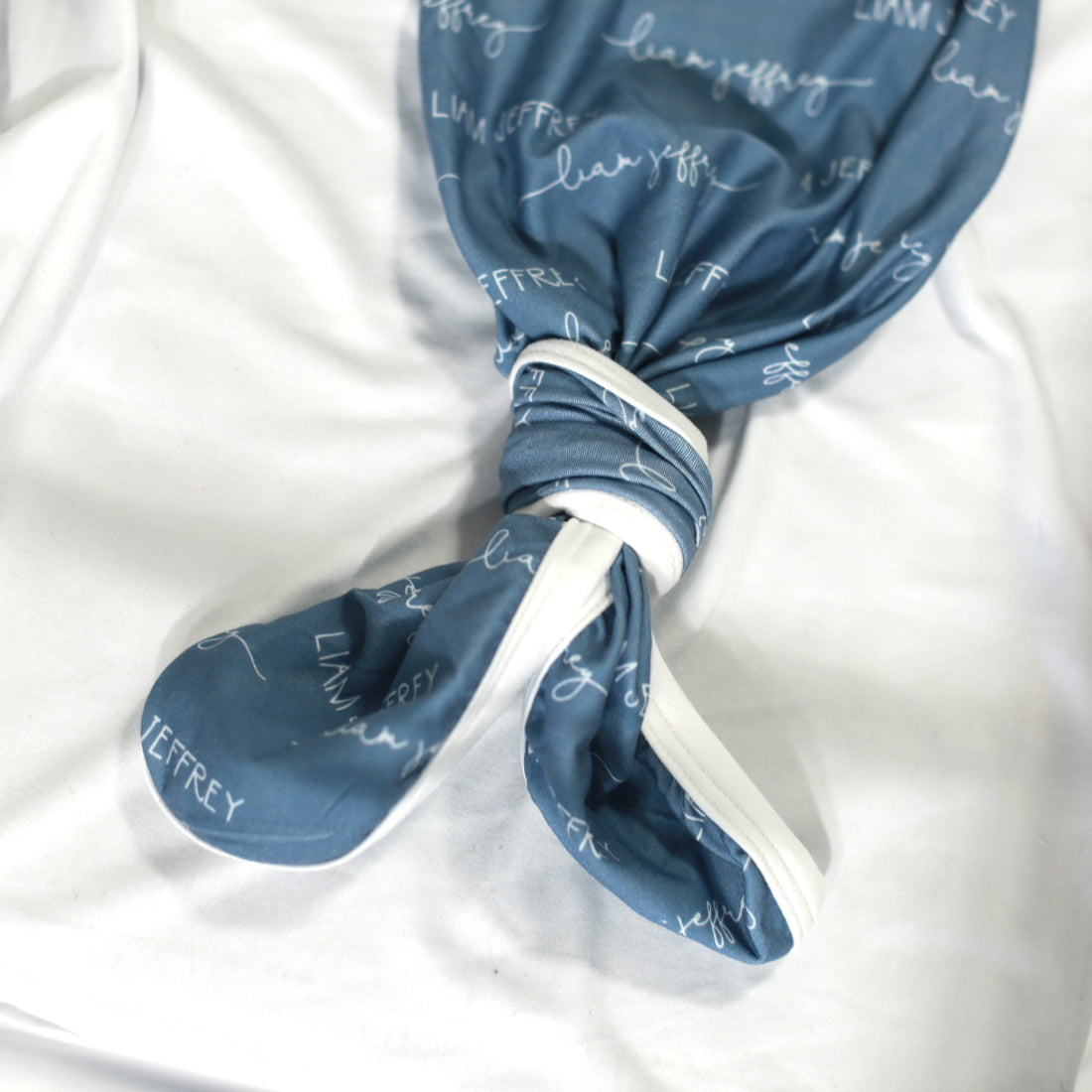 Camden Smokey Blue Knotted Baby Gown