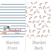 Patriotic Puppy Stroller Blanket