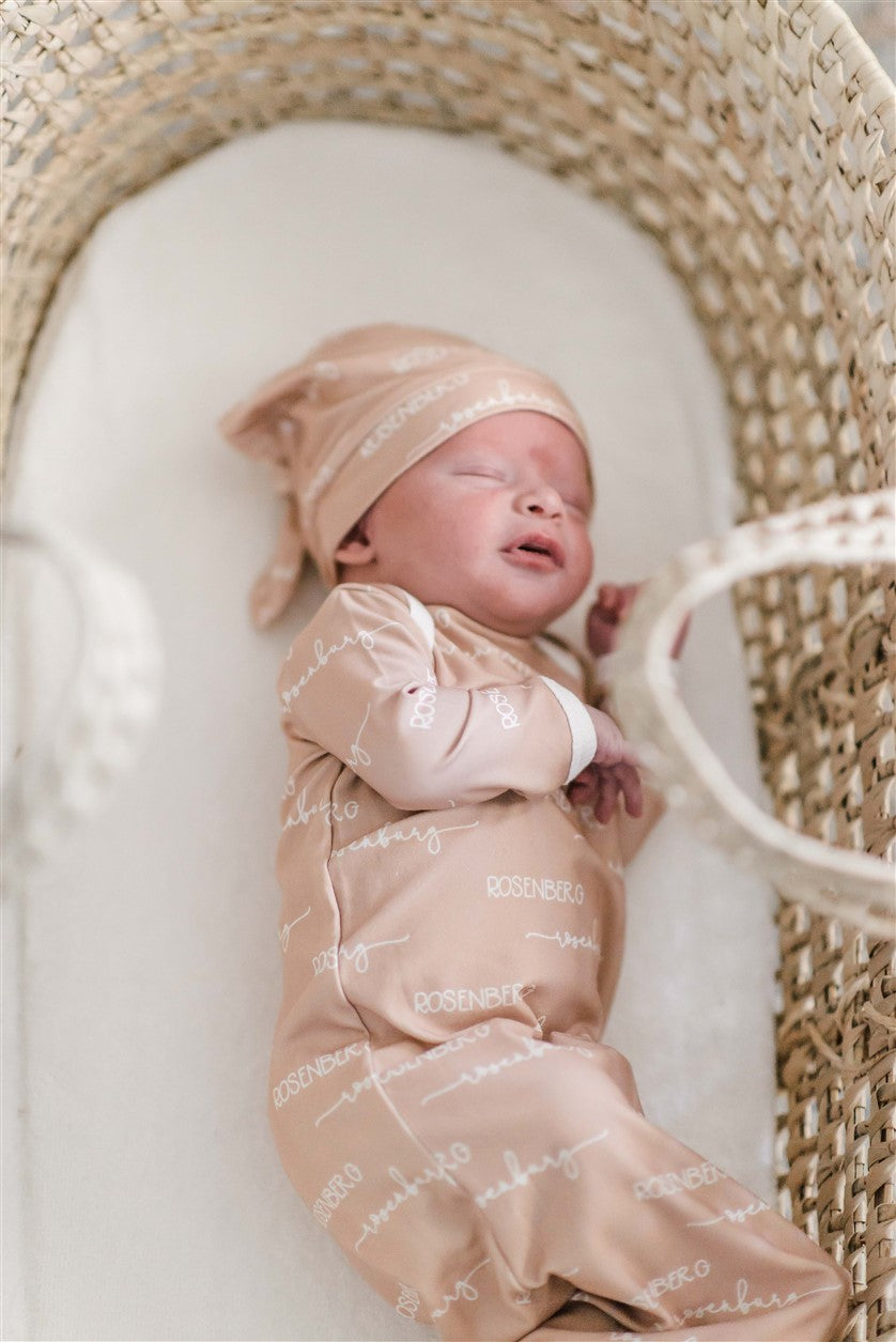 Camden Beige Knotted Baby Gown