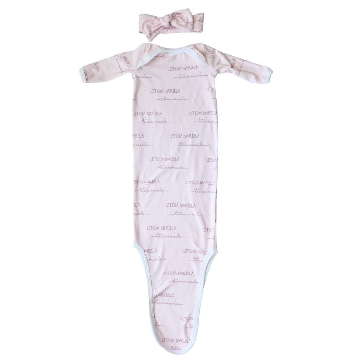 Camden Baby Blush Knotted Baby Gown
