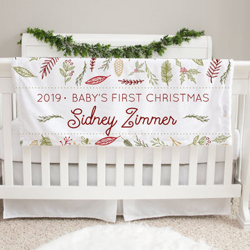 baby's first christmas personalized minky deluxe blanket