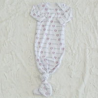 Baseball Dreams Knotted Baby Gown