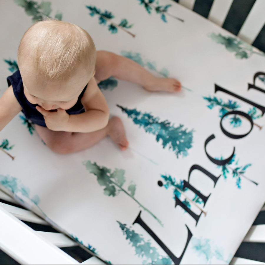 Personalized baby boy crib sheet adventure nursery baby boy gift A Great Baby sheet