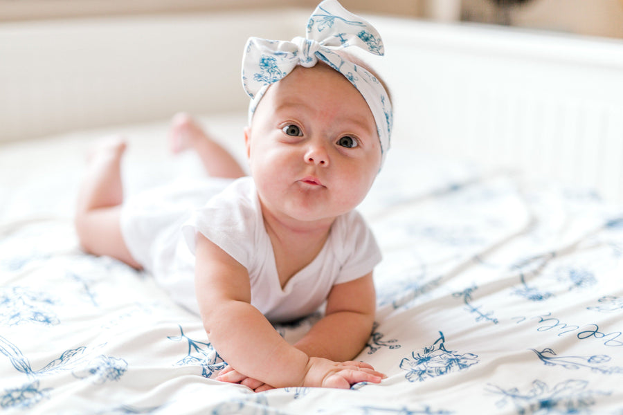 Colleen Floral Blue Keepsake Blankie