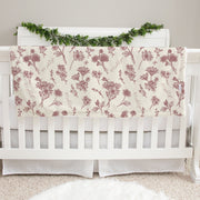 Baby Deluxe Blanket - Plush Floral Mauve Personalized Soft Infant Throw