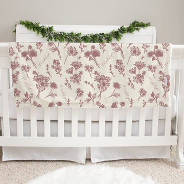 Colleen Floral Mauve Baby Deluxe Blanket