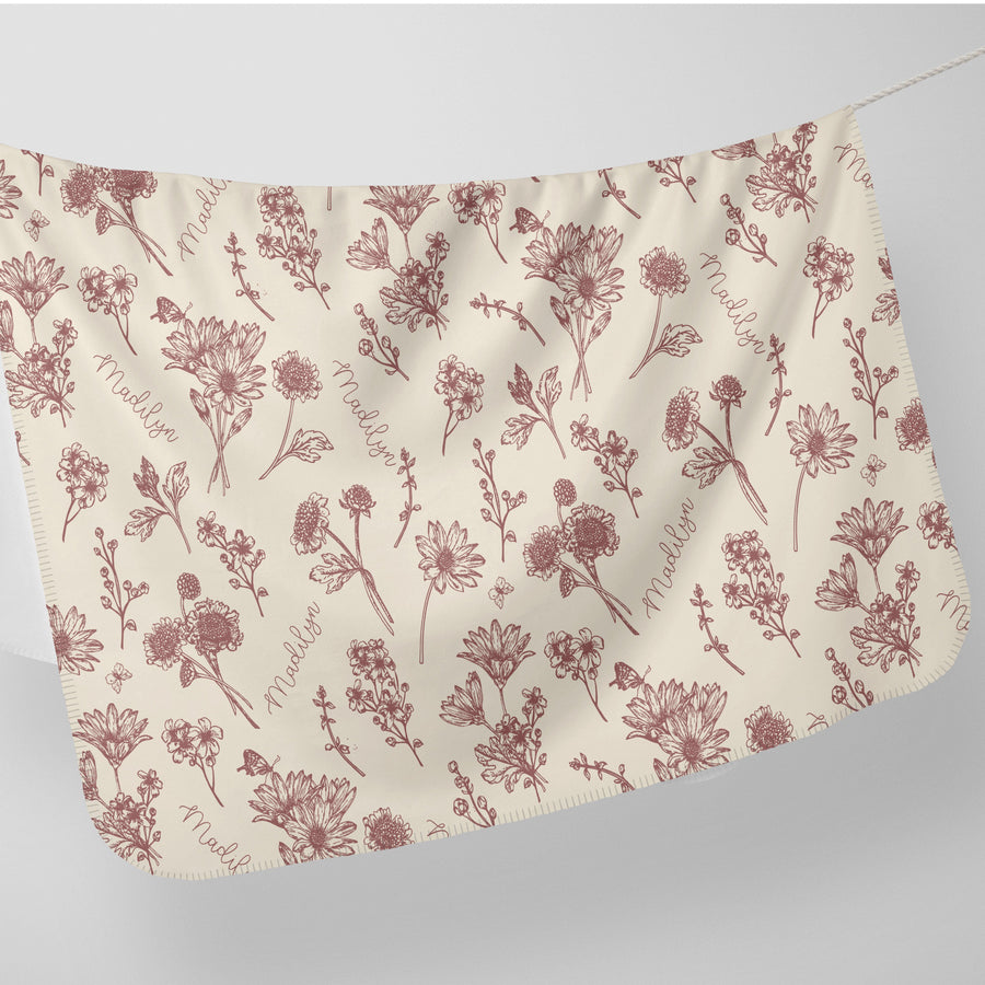 Colleen Floral Mauve Stretchy Swaddle