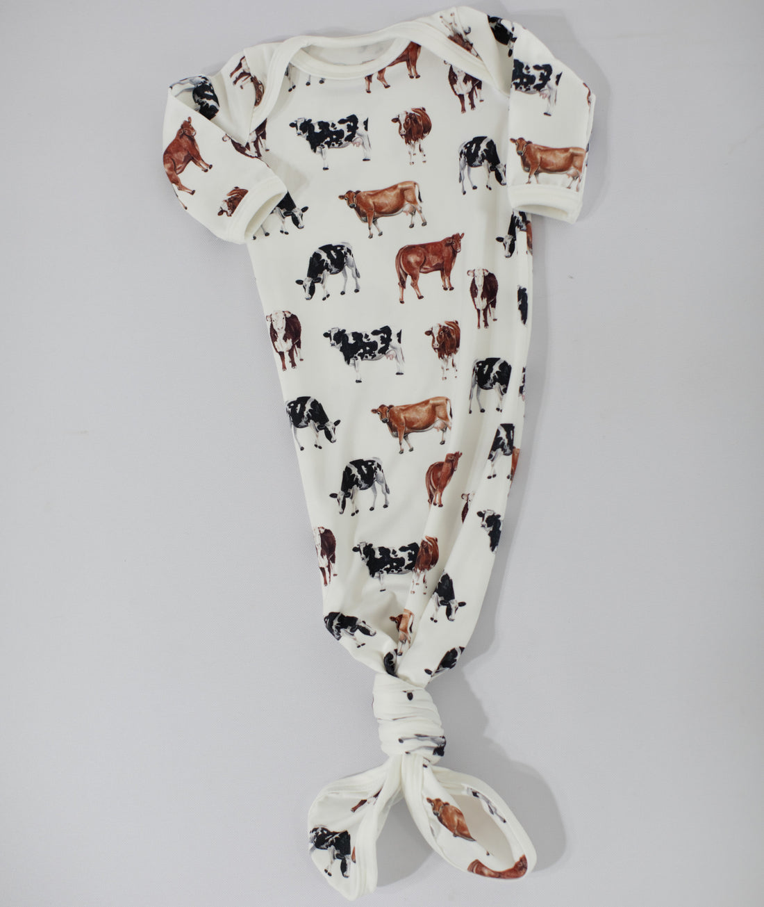 Cow Knotted Baby Gown