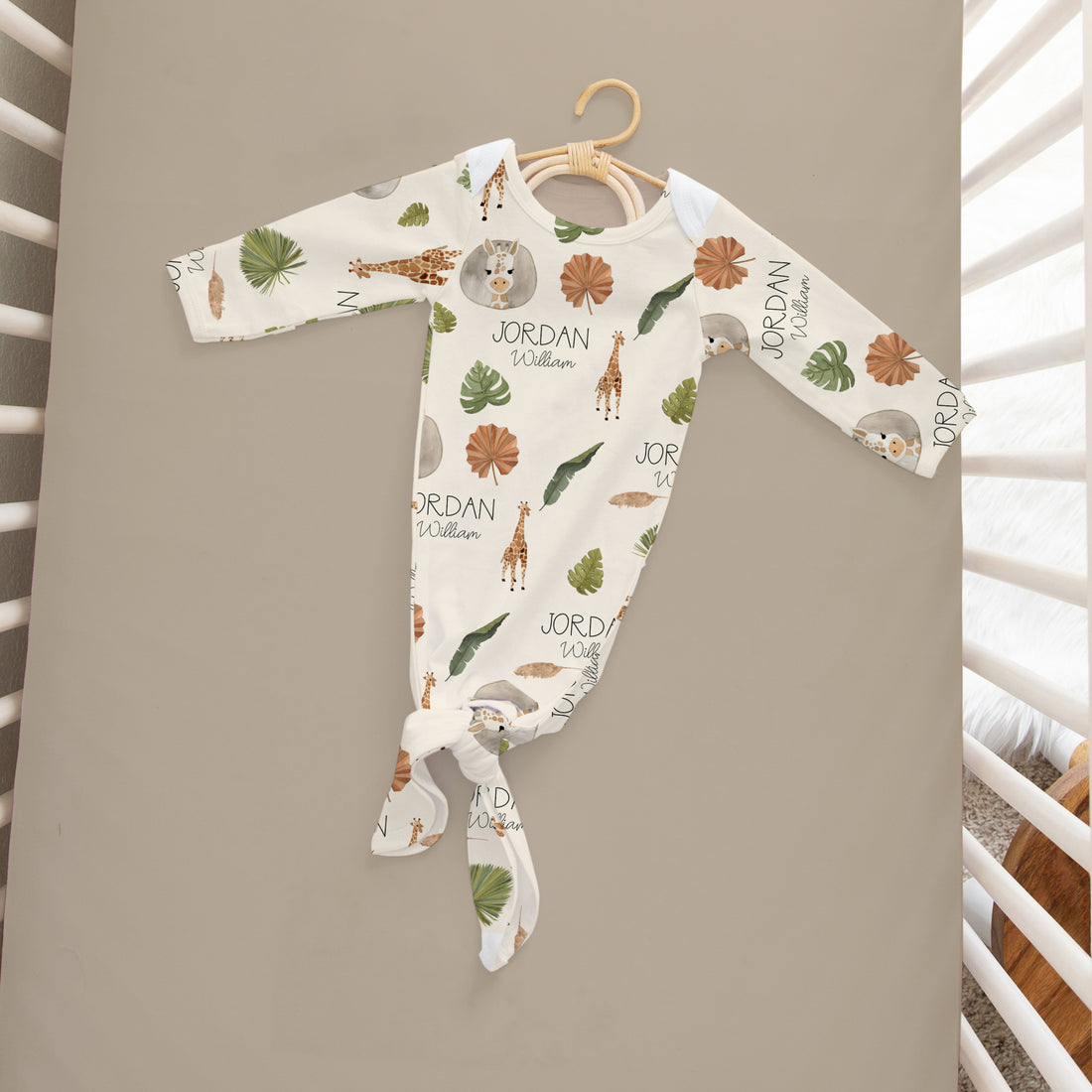 Geoffrey the Giraffe Knotted Baby Gown