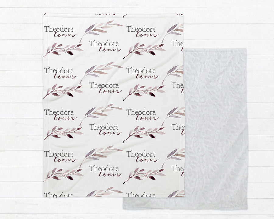 Gray Whispers for Boy Minky Deluxe Throw