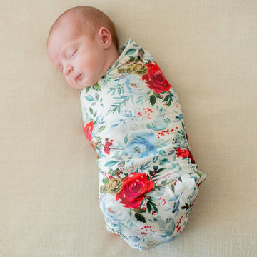 Holiday Flowers Stretchy Swaddle