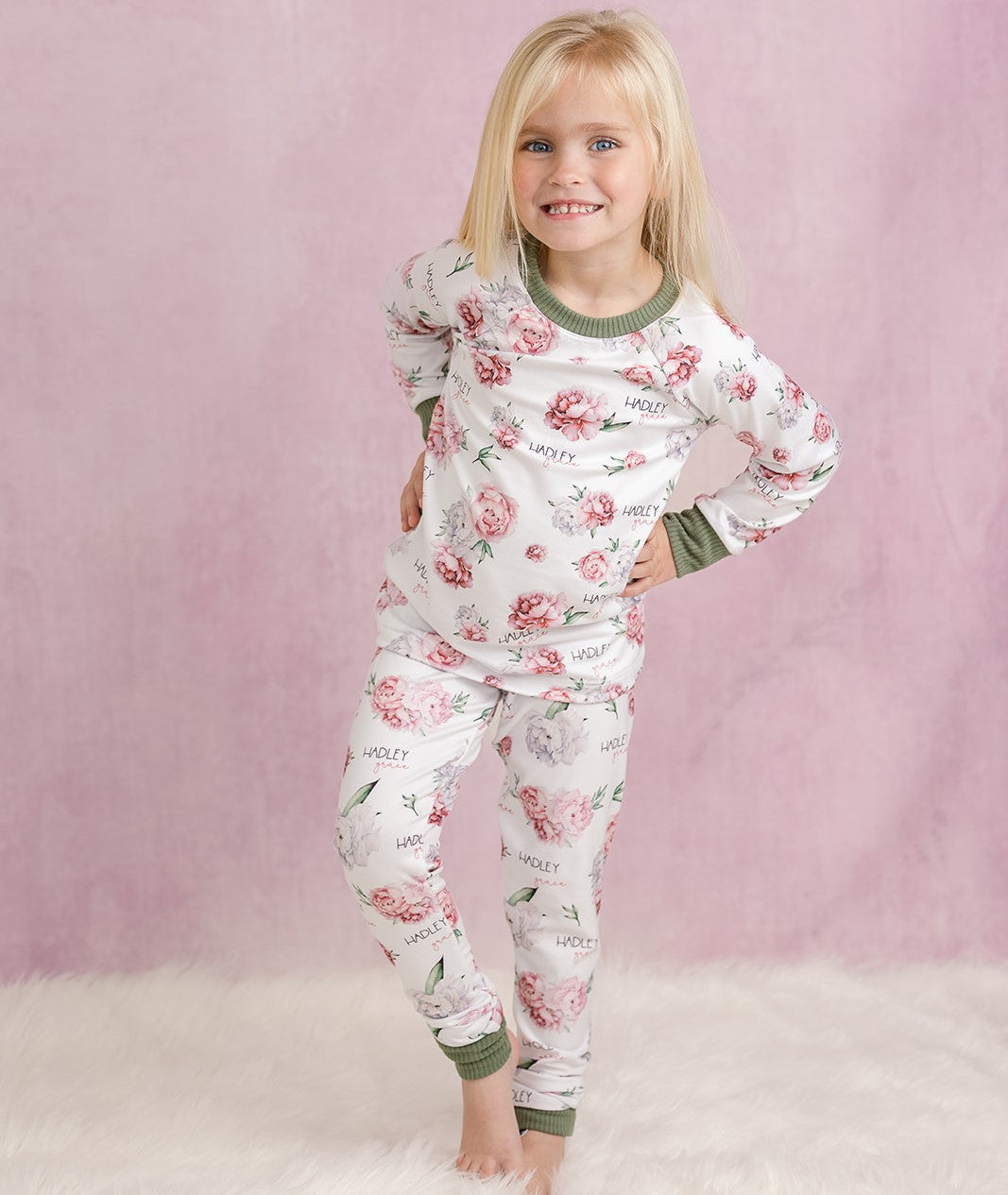 Jessica Floral Pajamas - Short or Long Sleeve (3 months to kids 14)