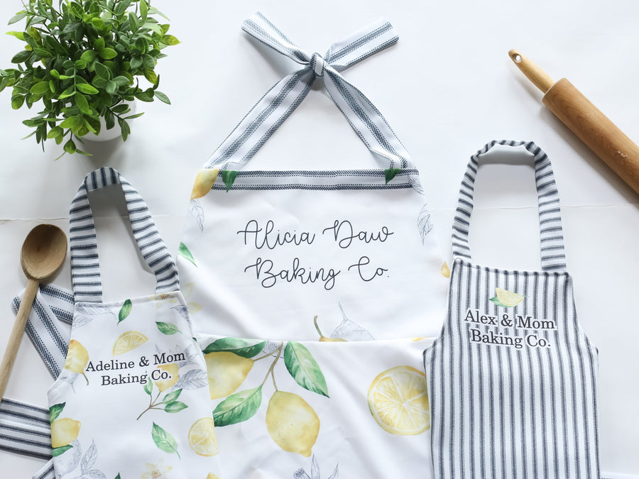 Lemon Farmhouse Apron for Girl, Mother and Daughter Matching Apron Set For Mother's Day Only