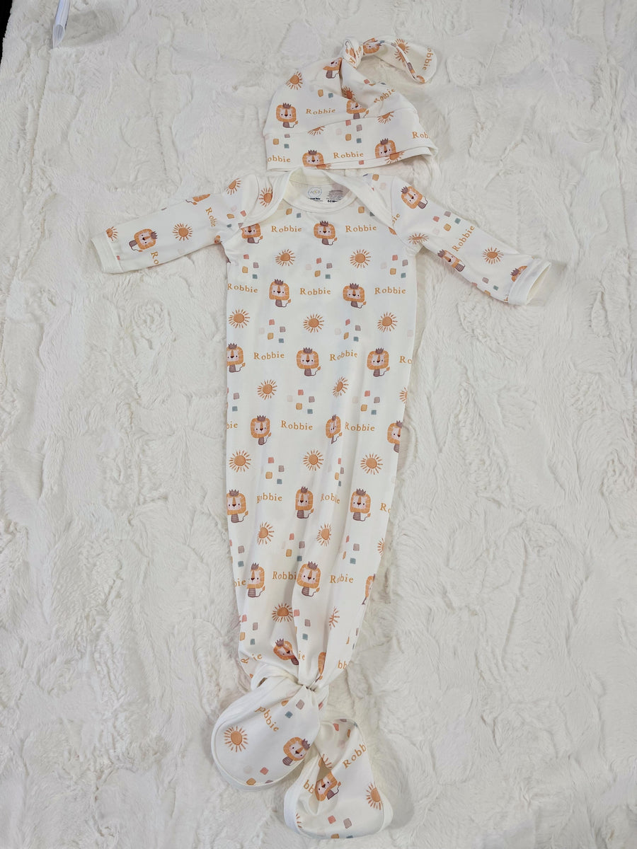 Lion Baby Knotted Gown