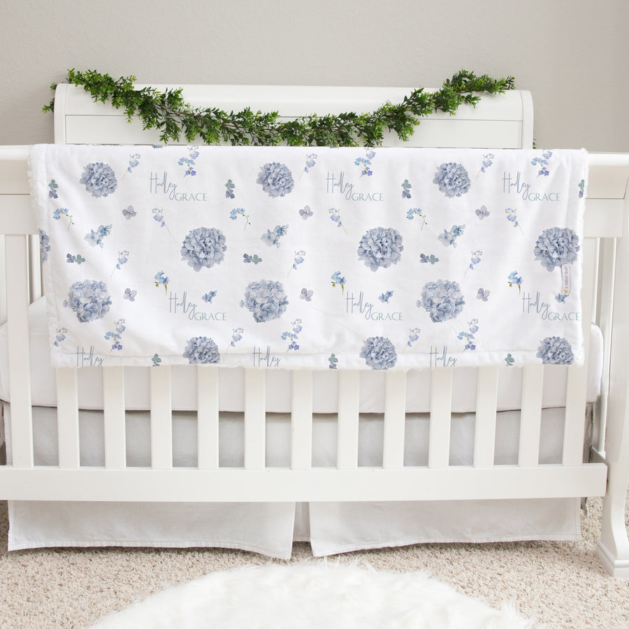 Mary's Blue Floral Baby Deluxe Blanket