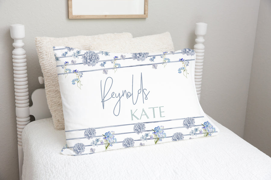 Mary's Blue Floral Pillowcase
