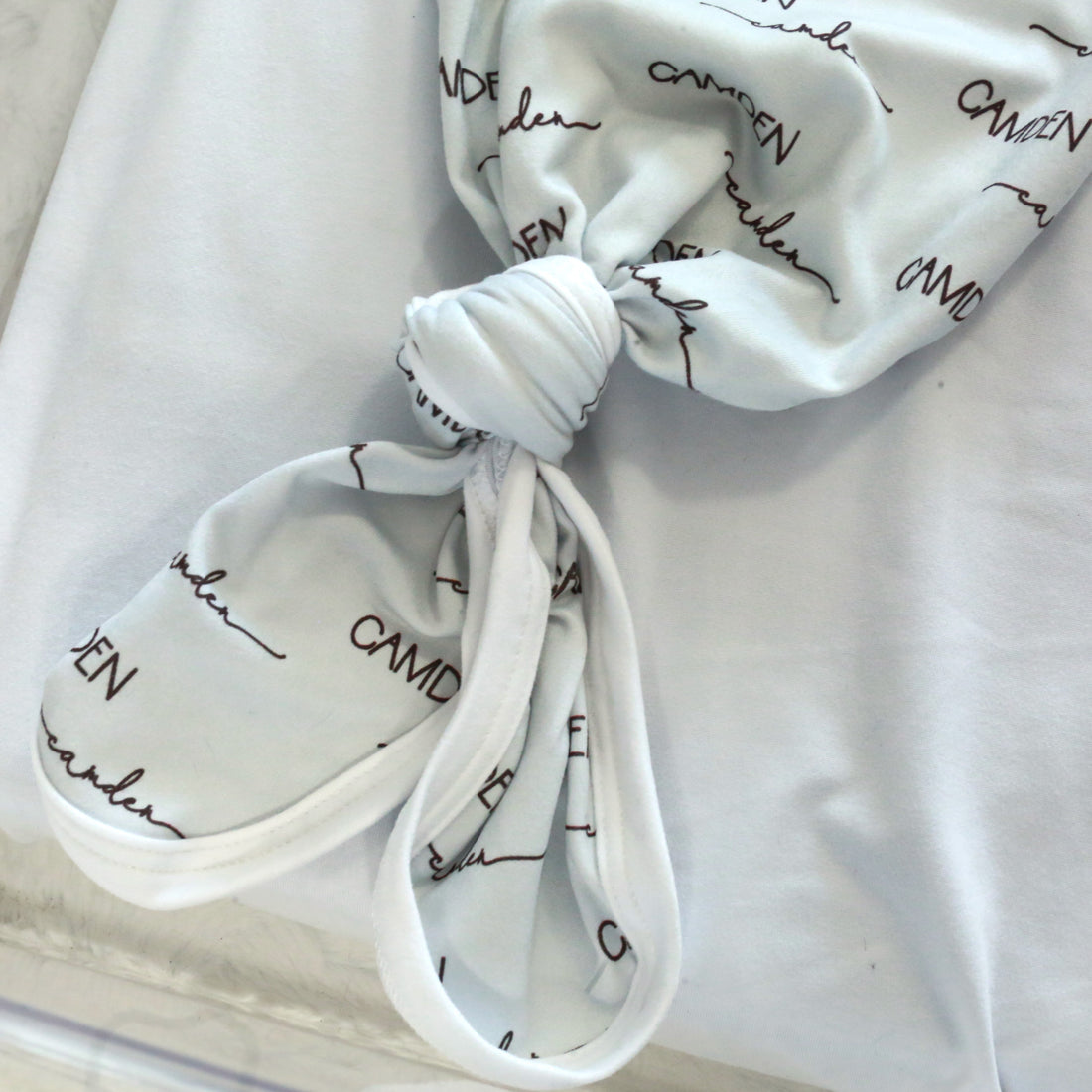 Camden Oatmeal Knotted Baby Gown