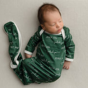 Olive Green Knotted Baby Gown