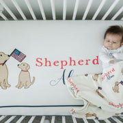 Patriotic Puppy Crib Sheet