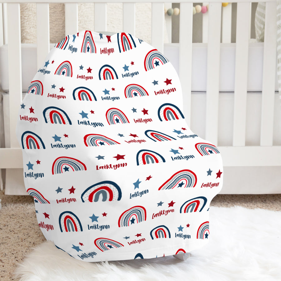 Patriotic Rainbows Car Seat Cover