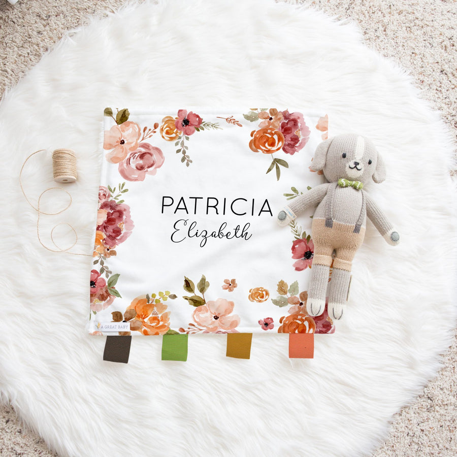 patti rich floral lovie for baby girl with name