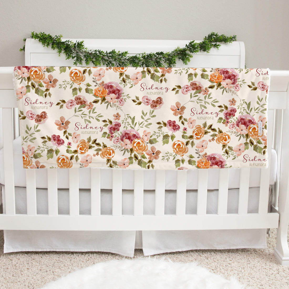 Patti's Fall Floral Baby Deluxe Blanket