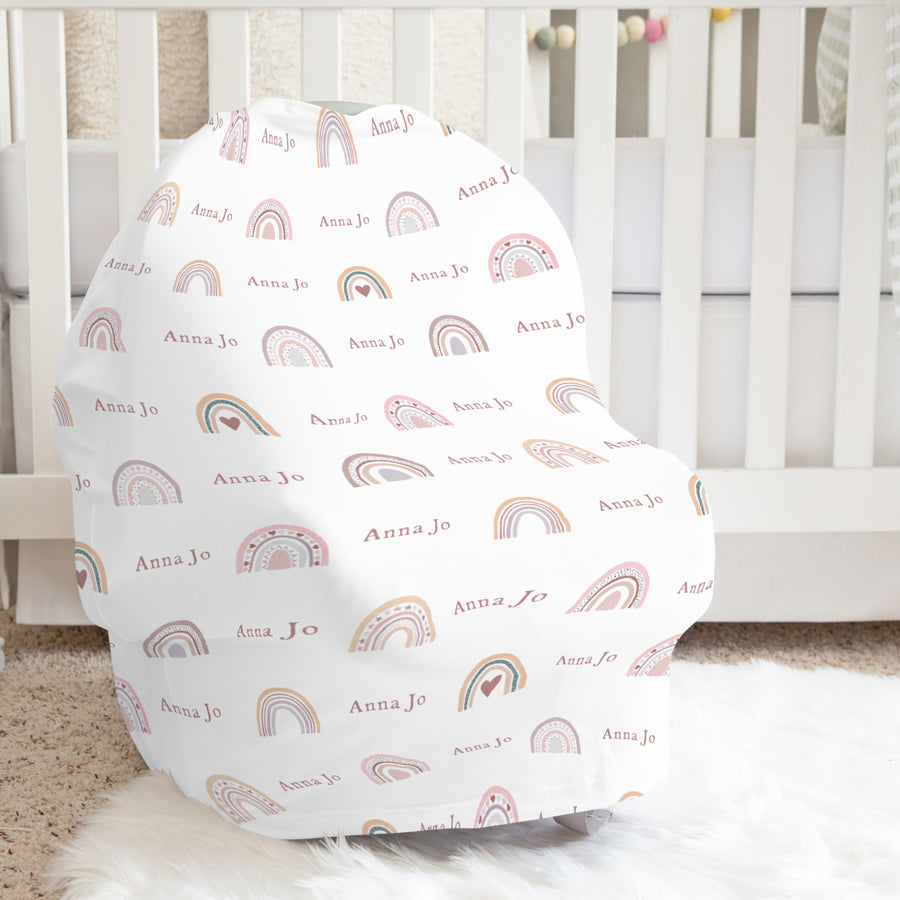 Pink Rainbows Car Seat Cover