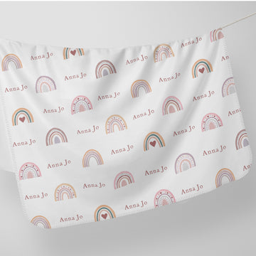 Pink Rainbows Stretchy Swaddle