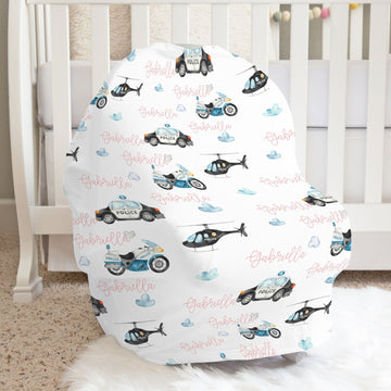 Police Hero Girl Car Seat Cover